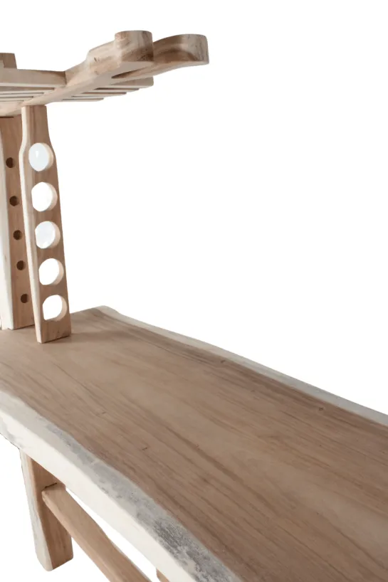 Bartafel met wijnrek suar hout