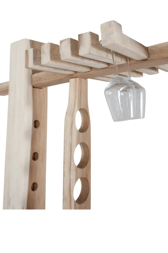Bartafel met wijnrek suar hout