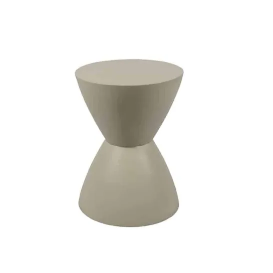 Beige zandloper bijzettafel