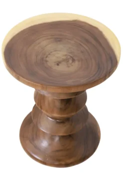 Bijzettafel in de vorm van een Kandelaar Suar Hout