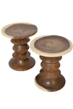 Bijzettafel in de vorm van een Kandelaar Suar Hout