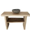 Boomstam suar houten badkamermeubel open 120 cm