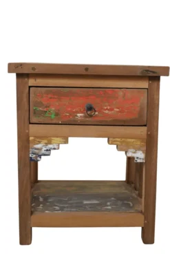 Boten houten nachtkastje met lade
