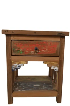 Boten houten nachtkastje met lade