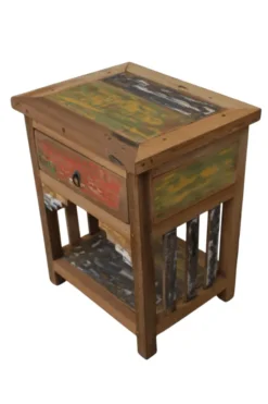 Boten houten nachtkastje met lade