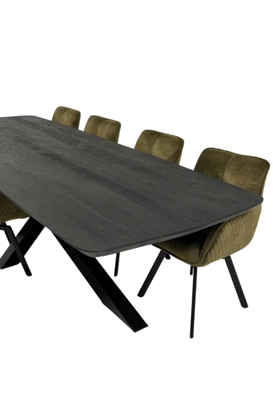 Deens ovale zwarte eettafel