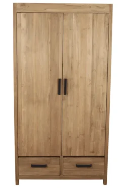 Dichte opbergkast teak hout 110cm