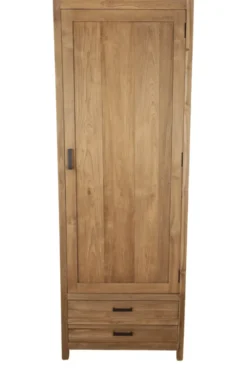 Dichte opbergkast teak hout 75x45x210 cm