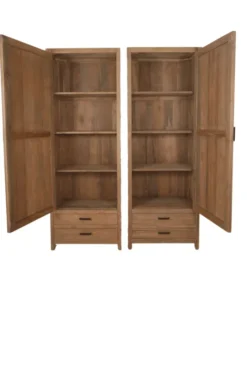 Dichte opbergkast teak hout 75x45x210 cm