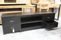 Donker houten televisiemeubel