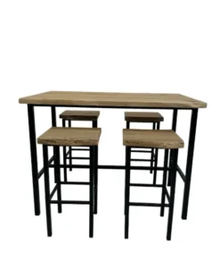 Eikenhouten Bartafel/statafel incl 4 barkrukken