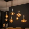 Gezellige hanglamp met glazen bollen karaf lamp 145 cm