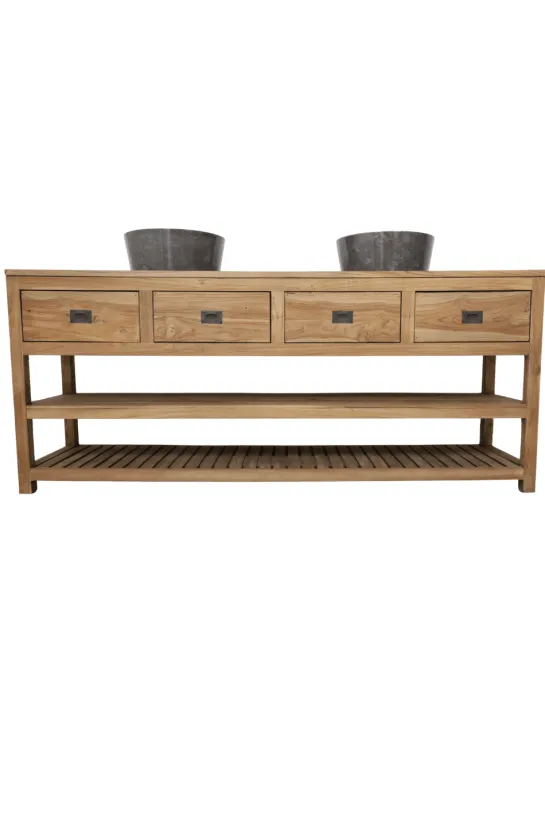 Groot Teakhouten Badkamermeubel – 200 cm