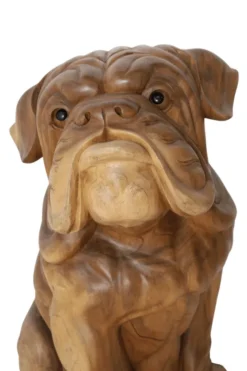 Grote Houten Bulldog – Stoer Houtsnijwerk