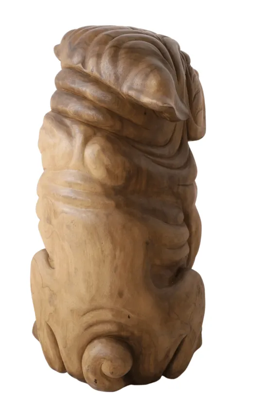 Grote Houten Bulldog – Stoer Houtsnijwerk