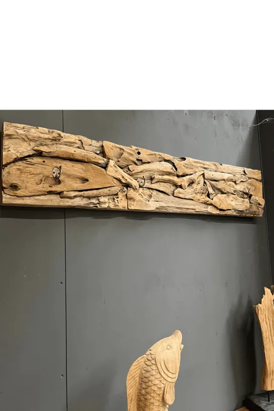 Grove Stoere Hangende Kapstokplank – Wortel Teak