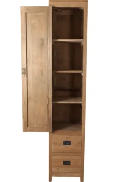 Hoge badkamer kast teak hout