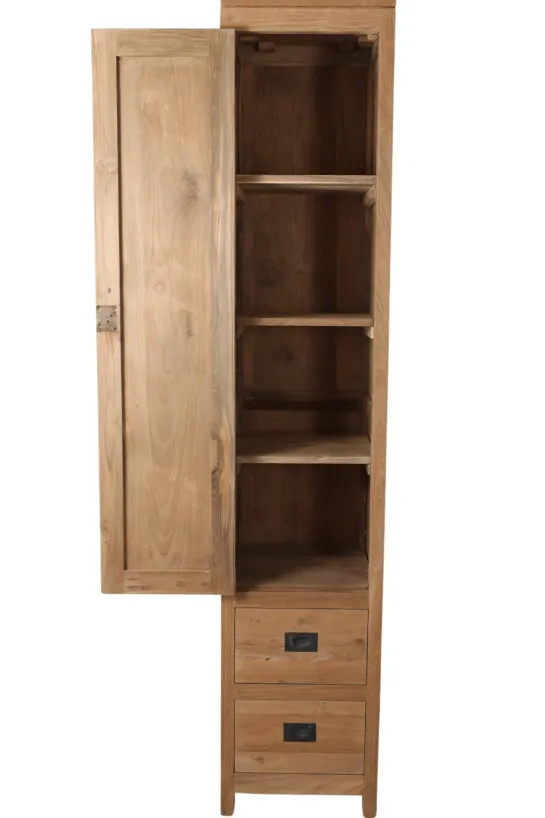 Hoge badkamer kast teak hout