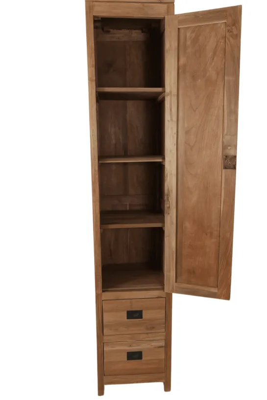 Hoge badkamer kast teak hout