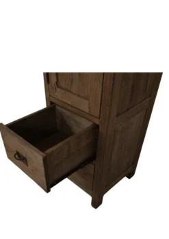 Hoge smalle rustieke teak houten badkamer kast 40x40x200 cm