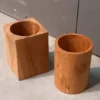 Houten tandenborstel beker