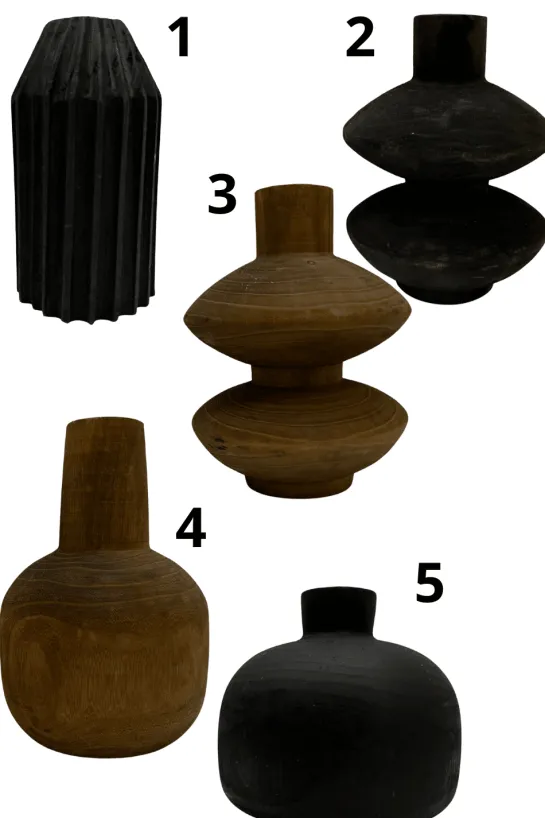 Houten vaasjes