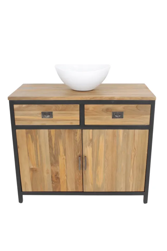 Industrieel dressoir ruw teakhout