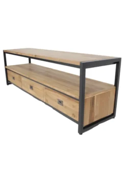 Industrieel tv meubel teak hout