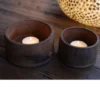 Kleine houten schaaltjes theelicht houders