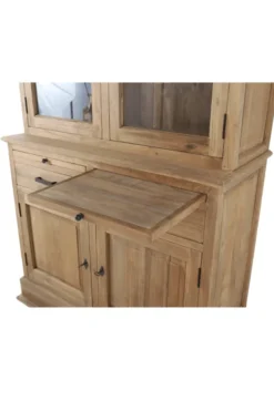 Kleine massief teak vitrinekast 120 cm