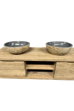 Kleine Ronde Twin Set Rivierkeien Wasbakken – Set van 2