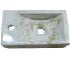 Klein Marmeren Toiletwasbakje – Crème Wit/Beige