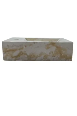 Klein Marmeren Toiletwasbakje – Crème Wit/Beige