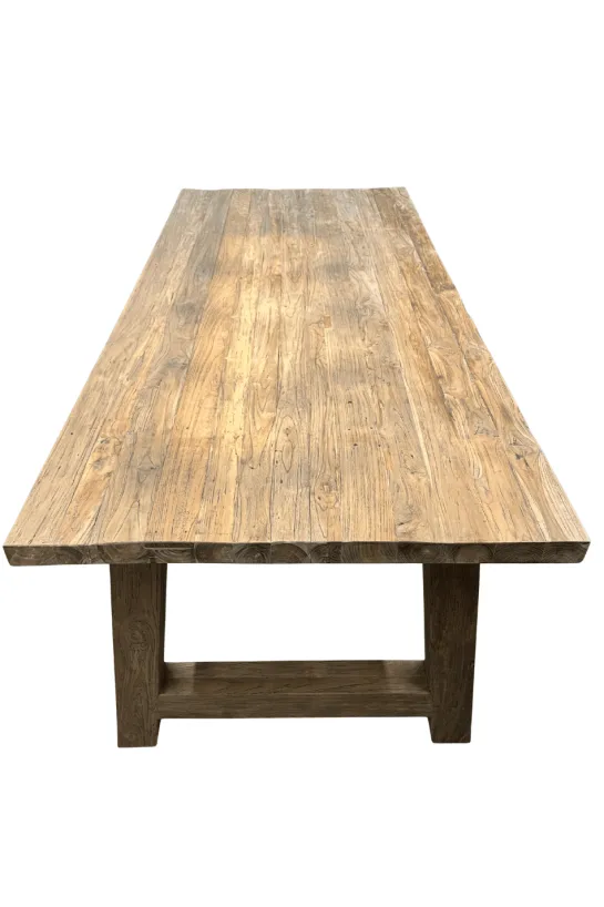 Landelijke eettafel van gerecycled teak 240 cm met a poten