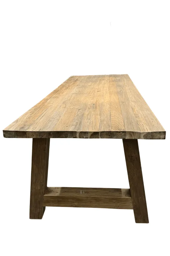 Landelijke eettafel van gerecycled teak 240 cm met a poten