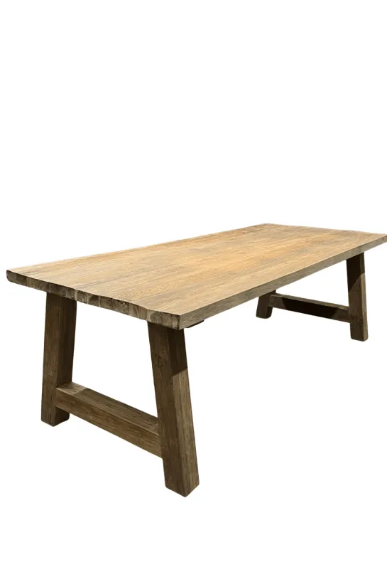 Landelijke eettafel van gerecycled teak 240 cm met a poten