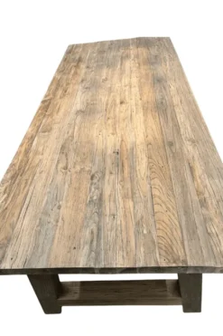 Landelijke eettafel van gerecycled teak 240 cm met a poten