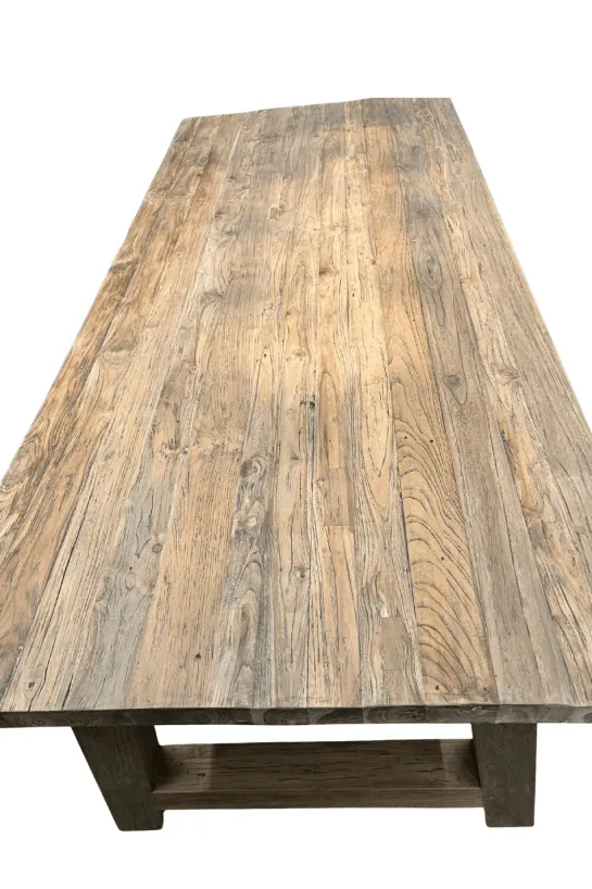 Landelijke eettafel van gerecycled teak 240 cm met a poten