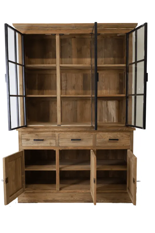 Landelijke vitrinekast 150 cm