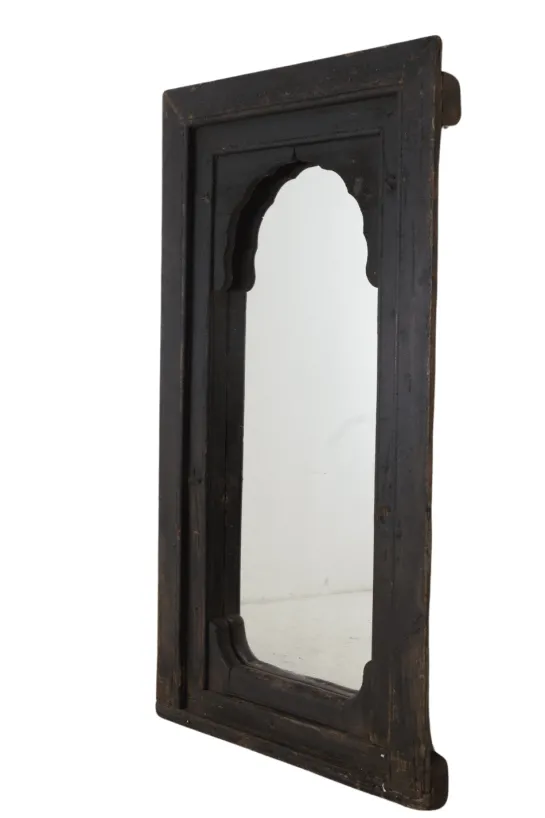 Landelijke zwarte oude spiegel 80×150 cm
