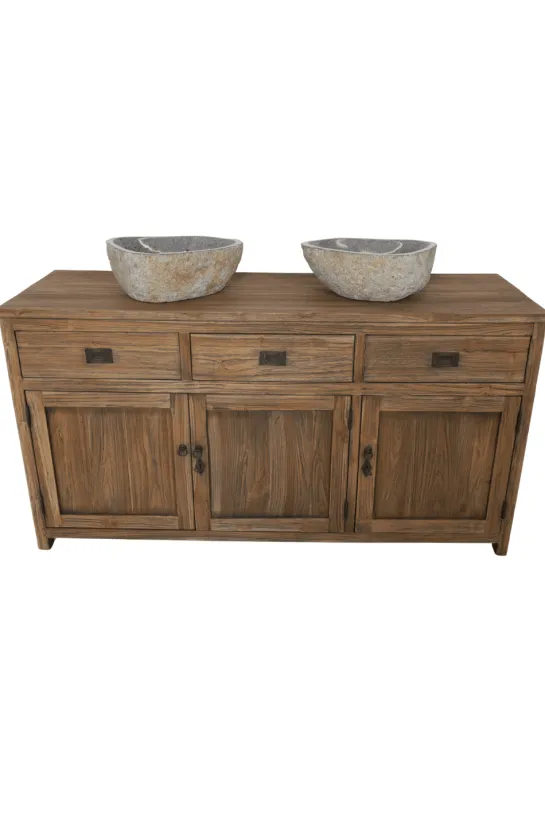 Landelijk Teak Houten Badkamermeubel – Rustiek 160 cm