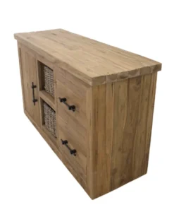 Landelijk teakhouten badkamer meubel 145 cm