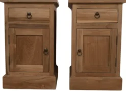 Landelijk Teakhouten Nachtkastje set van 2 stuks