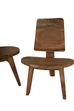 Lounge setje 2 stoelen en 1 tafeltje suar hout