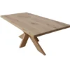 Massief eiken houten eettafel met eiken houten matrixpoot 200 cm