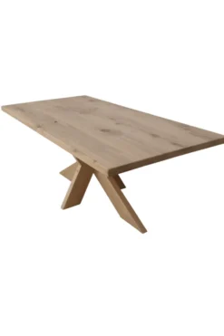 Massief eiken houten eettafel met eiken houten matrixpoot 200 cm