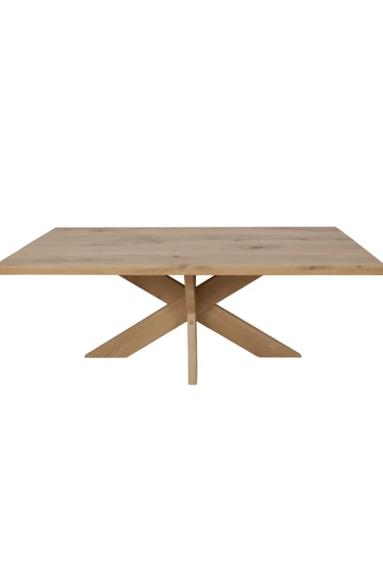 Massief eiken houten eettafel met eiken houten matrixpoot 200 cm