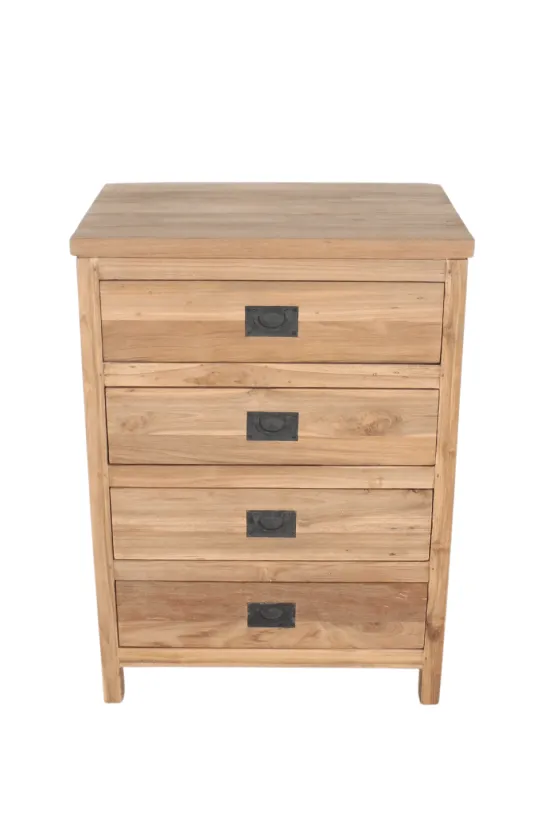 Massief teakhouten ladekastje 60x40x85h