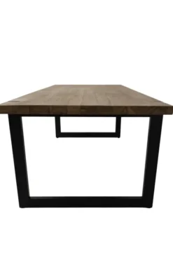 Massieve Teakhouten Eettafel met Metalen U-Poten – Uniek Design
