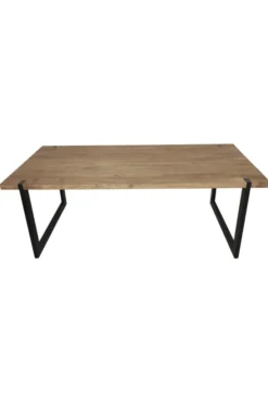 Massieve Teakhouten Eettafel met Metalen U-Poten – Uniek Design